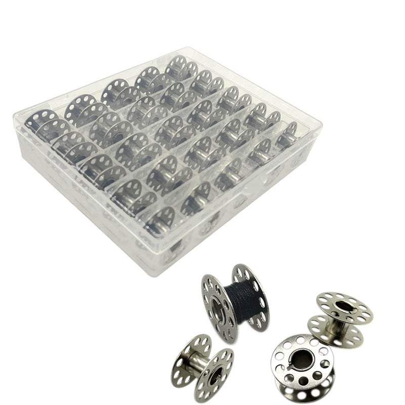 CHAOYUN 25 Pcs Metal Bobbins for Sewing Machine with Storage Box  A Class 15 Universal Bobbins in Case Compatible for Brother  Janome  Singer  Bernina  Toyata  Anime  Kenmore  Elna  Babylock by LeBeila - Image 1